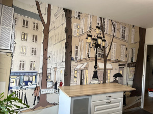 Photo de galerie - Pose papier peint panoramique à raccords