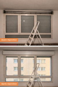 Photo de galerie - •	Diagnostic : poulie d’enroulement cassée 	•	Dépose de la poulie défectueuse 	•	Fourniture et pose d’une poulie neuve compatible