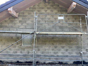Photo de galerie - Ravalement de façade. Montage d’échafaudage pose d’enduit + armature + finition en crépi 