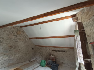 Photo de galerie - Faux plafond sous rampant sous couche avant peinture
