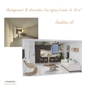 Photo de galerie - Aménagement d'un salon / cuisine