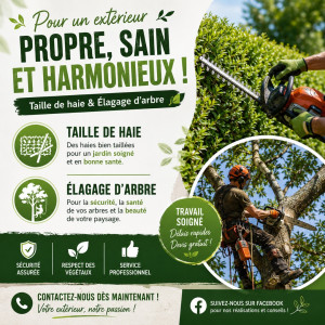 Photo de galerie - Flyer Taille de haie et Élagage 