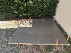Photo de galerie - Dalle 5m2 pour abri de jardin.
