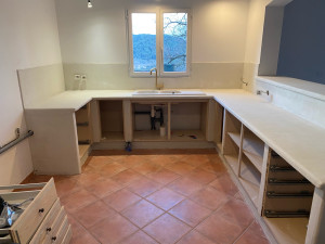 Photo de galerie - Béton ciré sur carrelage 