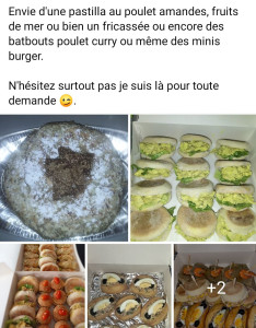 Photo de galerie - Minis pastillas poulet amandes, fruits de mer, batbouts poulet curry, fricassées, minis burger, sandwichs clubs,
roulés au saumon 