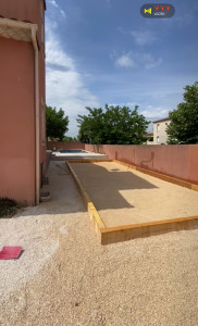 Photo de galerie - Création terrain de pétanque avec chemin d’accès 