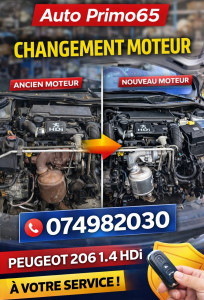 Photo de galerie - Changement moteur Peugeot 206 1.4 HDi 