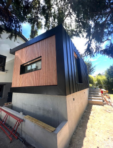 Photo de galerie - Extension zinc bois
