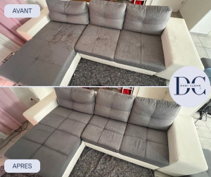 Photo de galerie - Nettoyage complet d'un canapé 5 places 