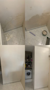 Photo de galerie - Réparation suite à une fuite d’eau remise en enduit et peinture