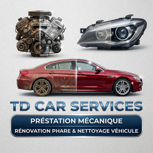 Photo de galerie - • « TD Car Services : Le soin qu'elle mérite, l'expertise qu'il vous faut. »
• « Un moteur sain, des phares brillants, une carrosserie éclatante. Confiez-nous votre auto ! »
• « Mécanique, rénovation, nettoyage : l'excellence esthétique et technique pour 