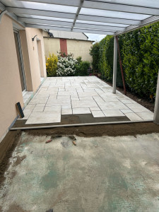 Photo de galerie - Terrasse carrelage multi format 