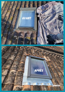 Photo de galerie - Entourage en zinc sur un velux 