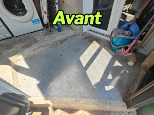 Photo de galerie - Avant: Création d'une plateforme/terrasse en bois sur mesure.
