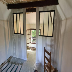 Photo de galerie - Création cloison de séparation avec verrière 