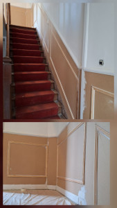 Photo de galerie - Habillage de murs avec panneaux et moulures