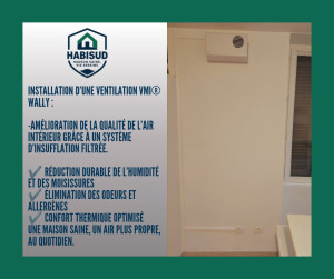 Photo de galerie - Installation d’une ventilation VMI® Wally
Amélioration de la qualité de l’air intérieur grâce à un système d’insufflation filtrée.
 
? Maison saine vie sereine 