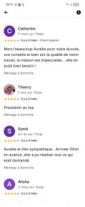 Photo de galerie - Je vous partage avec plaisir les retours de mes clients concernant mes services de ménage et repassage, reçus sur un autre support.