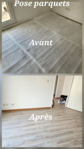 Photo de galerie - Pose sous couche et parquets