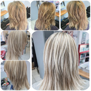 Photo de galerie - Refais mèches blonde + patine plus blanc 