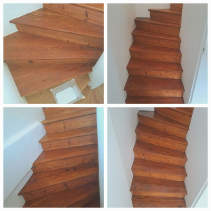 Photo de galerie - Vitrification des marches escaliers en bois