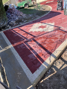 Photo de galerie - Pavés avec beton désactivé cailloux blanc 