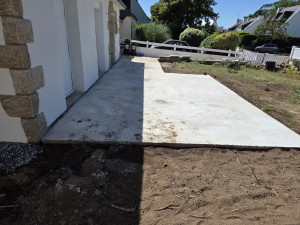 Photo de galerie - Terrassement étanchéité coulage beton  chantier ploemeur 