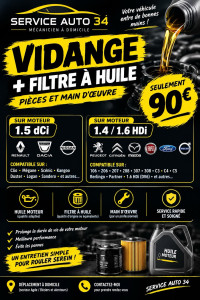 Photo de galerie - Promo vidange filtre à huile sur moteur 1.6 hdi , 1.4 hdi et 1.5 dci a seulement 90€ pièces et main d’œuvre  