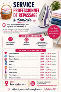 Photo de galerie - Service de Repassage à Domicile 