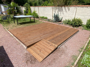 Photo de galerie - Création d’une terrasse bois avec accès PMR