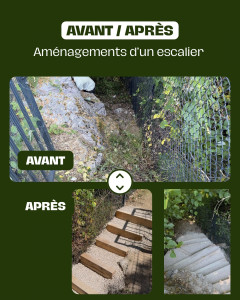 Photo de galerie - Aménagement d’un escalier avec des poutre