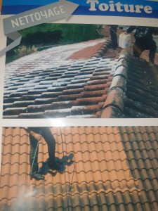 Photo de galerie - Nettoyage  de toiture façade murée terrasse  au karcher a haute pression  et du produit professionnel 