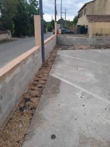 Photo de galerie - Mur de clôture enduit de finition 