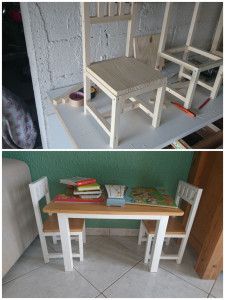 Photo de galerie - Création d'une table avec deux chaises pour enfants
