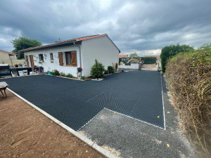 Photo de galerie - Pose nidagravel pour allée carrossable 