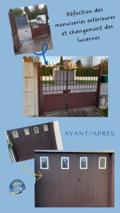 Photo de galerie - Réfection portail et changement des lucarnes de la porte de garage