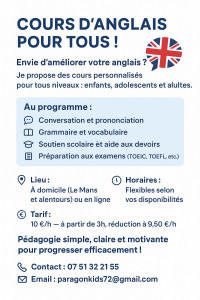 Photo de galerie - Cours d'anglais