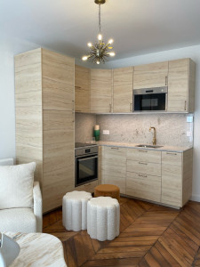 Photo de galerie - Adaptation de l'installation de cuisine IKEA avec plan de travail en marbre