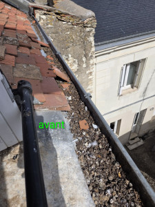 Photo de galerie - Avant le nettoyage de la gouttière 