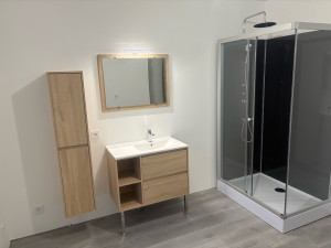 Photo de galerie - Installation de la cabine de douche et de meubles
