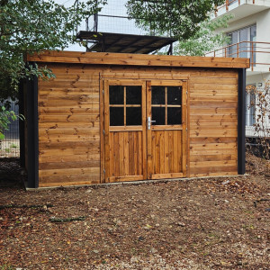 Photo de galerie - Clef en main chalet d'extérieur. 
terrassement,  création de dalle & montage du chalet .