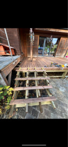 Photo de galerie - Remise en état et reconstruction d’une terrasse bois 