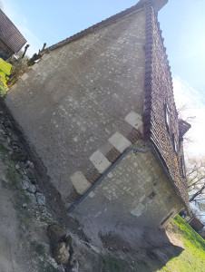 Photo de galerie - Enduit chaux blanche pierre apparente a