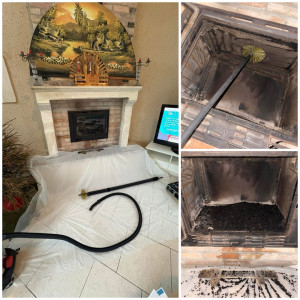 Photo de galerie - Ramonage d’un insert à bois 