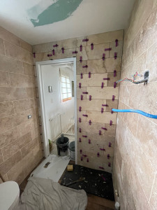 Photo de galerie - Pose de travertin 