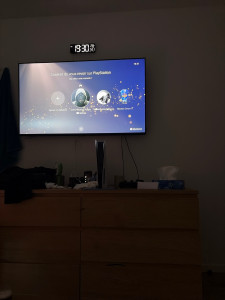 Photo de galerie - Fixation tv mural plus meuble 