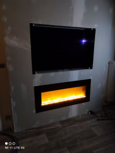 Photo de galerie - Console TV cheminée électrique 