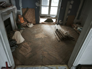 Photo de galerie - Pose de vieux parquet 
