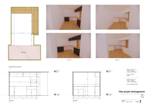 Photo de galerie - Projet : Aménagement d'une cuisine 
-Plan 2D
-Vues 3D
-Coupes /Elévations