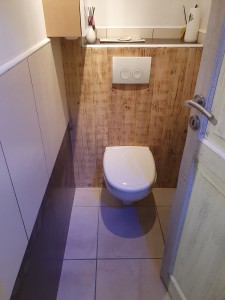 Photo de galerie - Réfection arrière wc suite à la casse de la faïence et remplacement du WC 